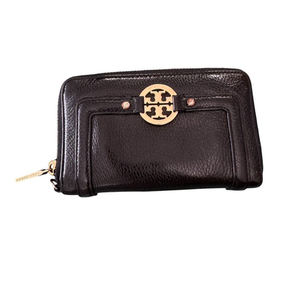 Tory Burch Dena Leather Continental Zip-around Wallet Gold Hardware